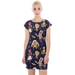 Alien Surface Pattern Cap Sleeve Bodycon Dress by Ket1n9