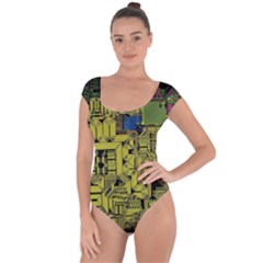 Technology Circuit Board Short Sleeve Leotard  by Ket1n9