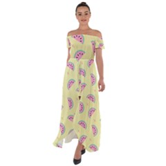 Watermelon Wallpapers  Creative Illustration And Patterns Off Shoulder Open Front Chiffon Dress by Ket1n9