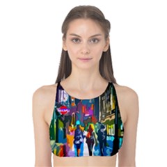 Abstract-vibrant-colour-cityscape Tank Bikini Top by Ket1n9