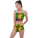 Abstract-vibrant-colour-botany Summer Cropped Co-Ord Set View1