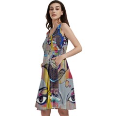 Graffiti-mural-street-art-painting Sleeveless V-neck Skater Dress With Pockets by Ket1n9