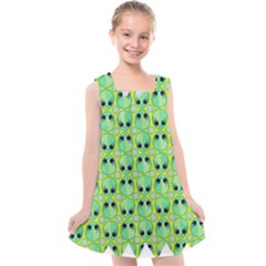 Alien Pattern- Kids  Cross Back Dress by Ket1n9