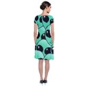 Art Alien Pattern Short Sleeve Front Wrap Dress View2