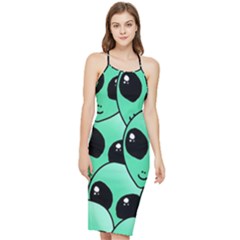 Art Alien Pattern Bodycon Cross Back Summer Dress by Ket1n9