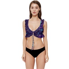 Realistic-night-sky-poster-with-constellations Low Cut Ruffle Edge Bikini Top by Ket1n9