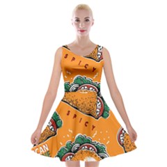 Seamless-pattern-with-taco Velvet Skater Dress by Ket1n9