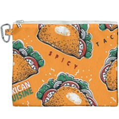 Seamless-pattern-with-taco Canvas Cosmetic Bag (xxxl) by Ket1n9