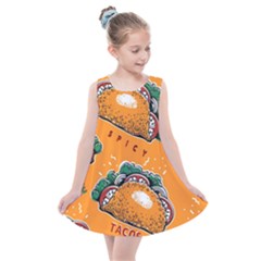 Seamless-pattern-with-taco Kids  Summer Dress by Ket1n9