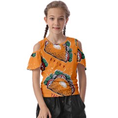 Seamless-pattern-with-taco Kids  Butterfly Cutout T-shirt by Ket1n9