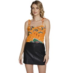 Seamless-pattern-with-taco Flowy Camisole Tie Up Top by Ket1n9