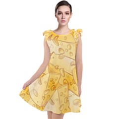 Cheese-slices-seamless-pattern-cartoon-style Tie Up Tunic Dress by Ket1n9