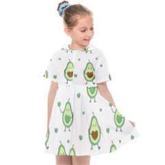 Cute-seamless-pattern-with-avocado-lovers Kids  Sailor Dress by Ket1n9