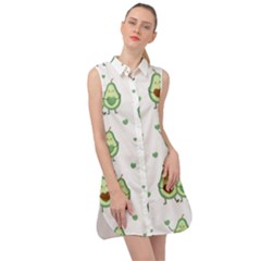 Cute-seamless-pattern-with-avocado-lovers Sleeveless Shirt Dress by Ket1n9