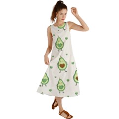 Cute-seamless-pattern-with-avocado-lovers Summer Maxi Dress by Ket1n9