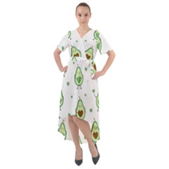 Cute-seamless-pattern-with-avocado-lovers Front Wrap High Low Dress by Ket1n9