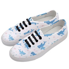 Seamless-pattern-with-cute-sharks-hearts Women s Classic Low Top Sneakers by Ket1n9