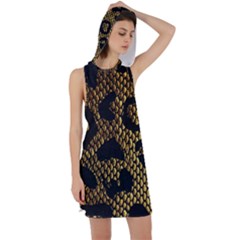 Metallic Snake Skin Pattern Racer Back Hoodie Dress by Ket1n9