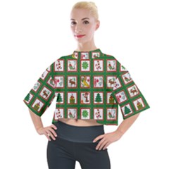 Christmas-paper-christmas-pattern Mock Neck T-shirt by Grandong