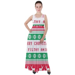 Merry Christmas Ya Filthy Animal Empire Waist Velour Maxi Dress by Grandong