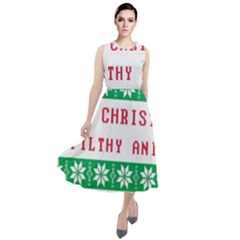 Merry Christmas Ya Filthy Animal Round Neck Boho Dress by Grandong