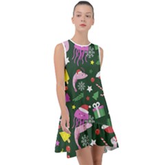 Colorful-funny-christmas-pattern   --- Frill Swing Dress by Grandong