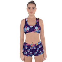 Owl-pattern-background Racerback Boyleg Bikini Set by Grandong