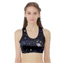 Starry Night  Space Constellations  Stars  Galaxy  Universe Graphic  Illustration Sports Bra with Border View1