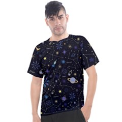 Starry Night  Space Constellations  Stars  Galaxy  Universe Graphic  Illustration Men s Sport Top by Grandong