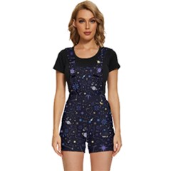 Starry Night  Space Constellations  Stars  Galaxy  Universe Graphic  Illustration Short Overalls by Grandong