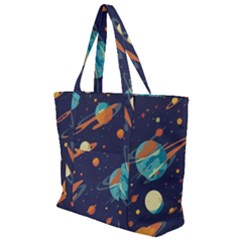 Space Galaxy Planet Universe Stars Night Fantasy Zip Up Canvas Bag by Grandong