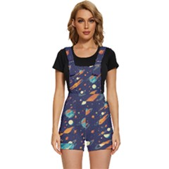 Space Galaxy Planet Universe Stars Night Fantasy Short Overalls by Grandong