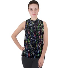 Illustration Universe Star Planet Mock Neck Chiffon Sleeveless Top by Grandong