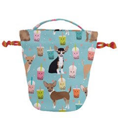 Chihuahua Bubble Kawaii Boba Tea Cute Dog Drawstring Bucket Bag by Grandong