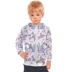 Cartoon Cat Cute Animal Design Drawing Illustration Kawaii Kids  Hooded Pullover by Grandong