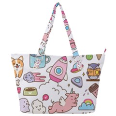 Set-kawaii-doodles -- Full Print Shoulder Bag by Grandong