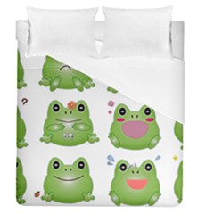 Kawaii-frog-rainy-season-japanese Duvet Cover (queen Size) by Grandong