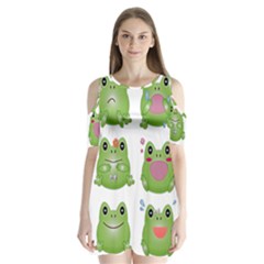 Kawaii-frog-rainy-season-japanese Shoulder Cutout Velvet One Piece by Grandong