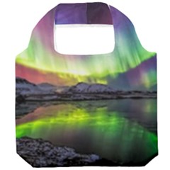 Aurora Borealis Polar Northern Lights Natural Phenomenon North Night Mountains Foldable Grocery Recycle Bag by Grandong