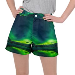 Iceland Aurora Borealis Women s Ripstop Shorts by Grandong