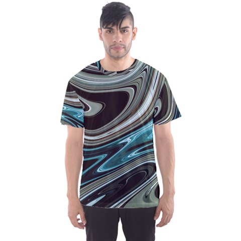 Abstract Waves Background Wallpaper Men s Sport Mesh T-shirt by Ravend