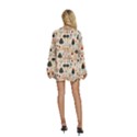 Pattern Seamless Round Neck Long Sleeve Bohemian Style Chiffon Mini Dress View4