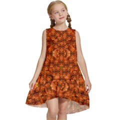 Floral Time In Peace And Love Kids  Frill Swing Dress by pepitasart