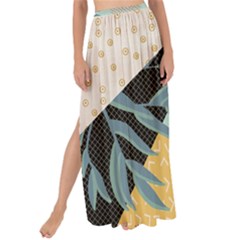 Leaves Pattern Design Colorful Decorative Texture Maxi Chiffon Tie-up Sarong by Vaneshop