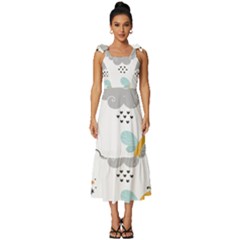 Art Pattern Design Wallpaper Background Print Tie-strap Tiered Midi Chiffon Dress by Vaneshop