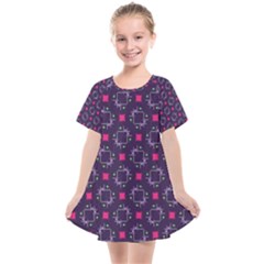 Geometric Pattern Retro Style Background Kids  Smock Dress by Vaneshop