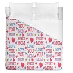 Love Mom Happy Mothers Day I Love Mom Graphic Duvet Cover (queen Size) by Vaneshop