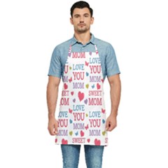 Love Mom Happy Mothers Day I Love Mom Graphic Kitchen Apron by Vaneshop