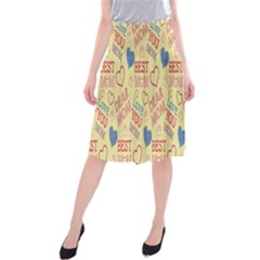 Love Mom Happy Mothers Day I Love Mom Graphic Pattern Midi Beach Skirt by Vaneshop