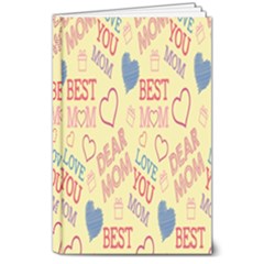 Love Mom Happy Mothers Day I Love Mom Graphic Pattern 8  X 10  Hardcover Notebook by Vaneshop